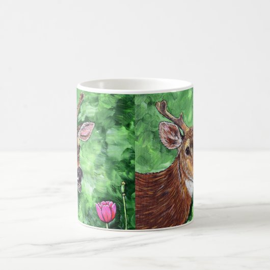 鹿おもしろい絵画病 コーヒーマグカップ (中央)