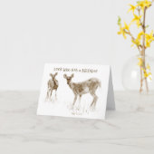 鹿おもしろい誕生日カー男性へド カード (黄色い花)