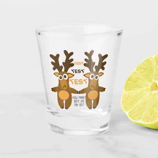 鹿おもしろい鹿 ショットグラス (正面)