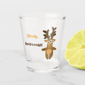鹿おもしろい鹿 ショットグラス (正面)