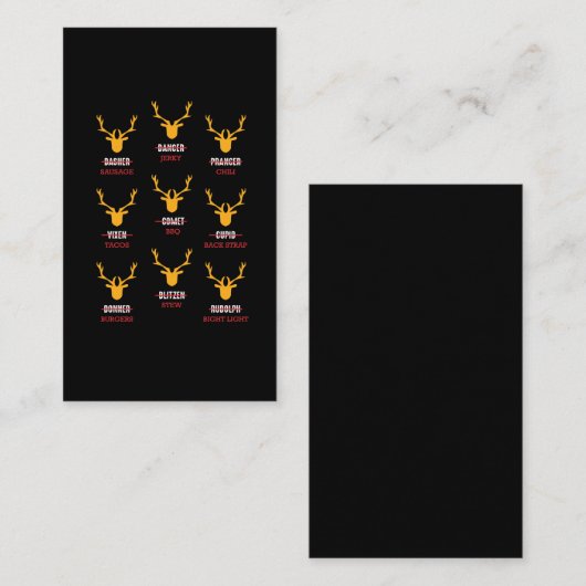 鹿おもしろい-サンタのトナカイを狩る 名刺 (正面/裏面)