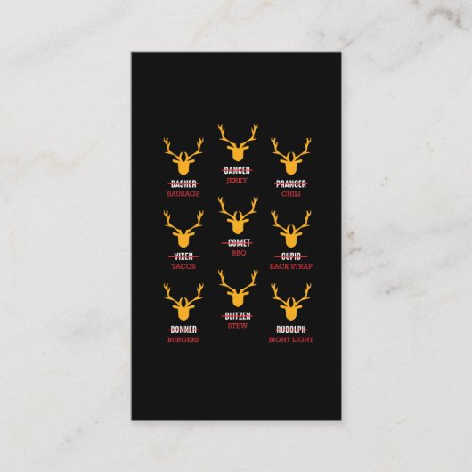 鹿おもしろい-サンタのトナカイを狩る 名刺 (正面)