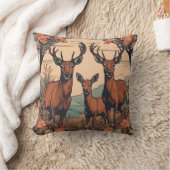 鹿お洒落放牧D1 クッション (ブランケット)