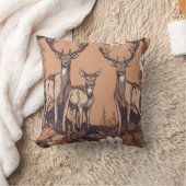 鹿お洒落放牧D3 クッション (ブランケット)