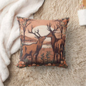 鹿お洒落放牧D4 クッション (ブランケット)