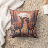 鹿お洒落放牧D5 クッション (ブランケット)