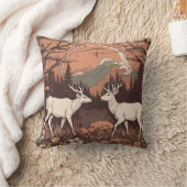 鹿お洒落放牧D6 クッション (ブランケット)