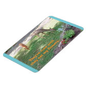 鹿かわい食べる花Horizontal 4 x 6マグネット マグネット (左側)