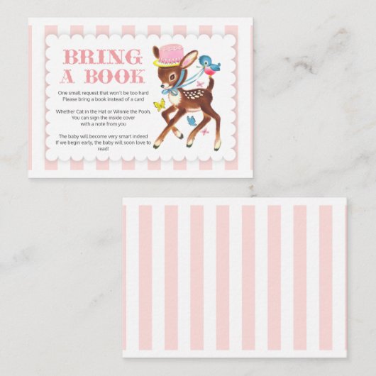 鹿がカードを挿入する代わりに本を持ってくる エンクロージャーカード (正面/裏面)