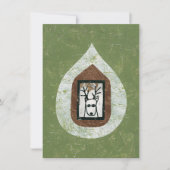 鹿がグリーティングカー離れドを待つ カード (正面)