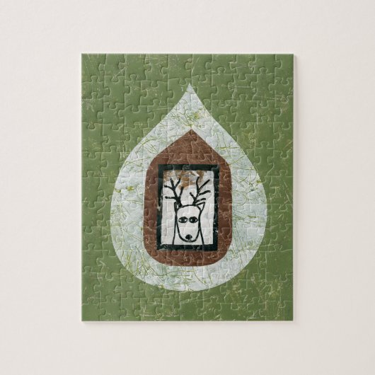 鹿がジグソーの離れパズルを待つ ジグソーパズル (縦)