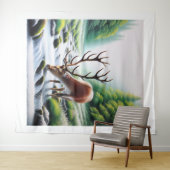 鹿がパタパタして タペストリー (インサイチュ(横))