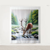 鹿がパタパタして タペストリー (正面)