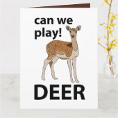 鹿が可愛い遊鹿を見る カード (黄色い花)