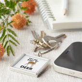 鹿が可愛い遊鹿を見る キーホルダー (側面)