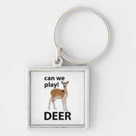 鹿が可愛い遊鹿を見る キーホルダー