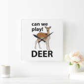 鹿が可愛い遊鹿を見る スクエア壁時計 (ホーム)