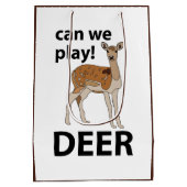 鹿が可愛い遊鹿を見る ミディアムペーパーバッグ (裏面)