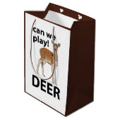 鹿が可愛い遊鹿を見る ミディアムペーパーバッグ (裏面アングル)