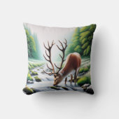 「鹿が息を飲むにつれて」クリスチャン クッション (正面)