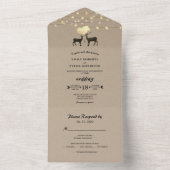 鹿が森の鹿を愛する光の結婚弦 オールインワン招待状 (内側)