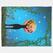 鹿が猟銃で鹿狩りをする フリースブランケット (正面(横))