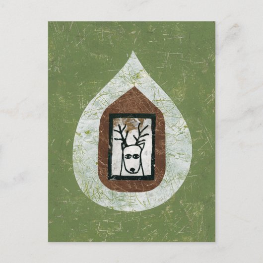 鹿が葉書を待っ離れている ポストカード (正面)