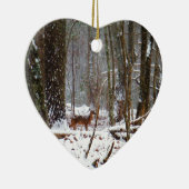 鹿が雪の中に秋 セラミックオーナメント (右)