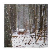 鹿が雪の中に秋 タイル (正面)