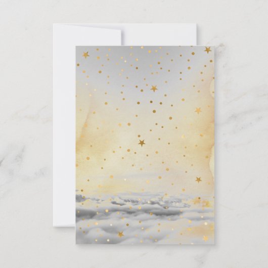 鹿きらめく小さな星の赤ちゃんシャワー サンキューカード (裏面)