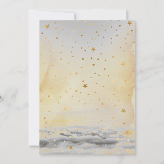 鹿きらめく小さな星の赤ちゃんシャワー 招待状 (裏面)