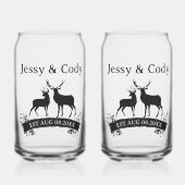 鹿さんの結婚周年記念の名跡 ガラス缶 (正面)