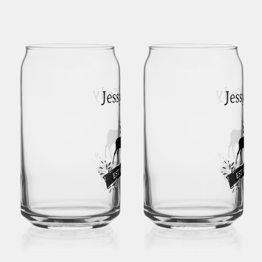 鹿さんの結婚周年記念の名跡 ガラス缶 (右)