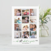 鹿さんよ、今年の振り返り写真コラージュ緑 シーズンカード (スタンド正面)