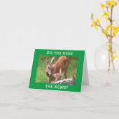 鹿だよ！お誕生日おめでとう！！ カード (黄色い花)