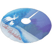 鹿との冬の時間 ブラッシュドポリエステルツリースカート (アングル)