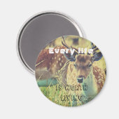 鹿との残酷なフリーマグネット、ビーガン マグネット (正面/裏面)