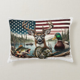 鹿とアメリカの国 アクセントクッション