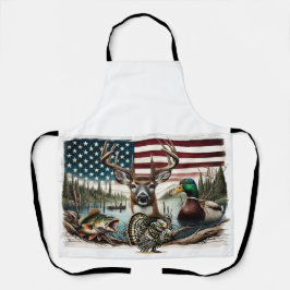 鹿とアメリカの国 エプロン