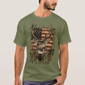 鹿とアメリカ合衆国 Tシャツ (正面)