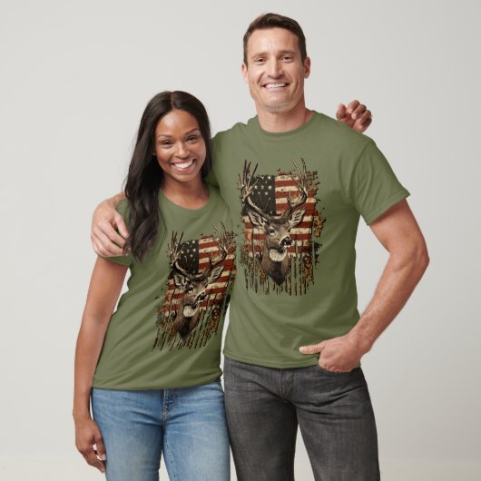 鹿とアメリカ合衆国 Tシャツ (ユニセックス)