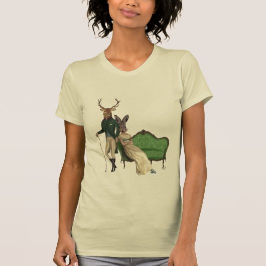 鹿とウサギ夫人2 Tシャツ (正面)
