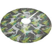 鹿とエバーグリーンツリーズホリデーツリースカート ブラッシュドポリエステルツリースカート (アングル)