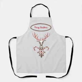 鹿とキャンディーケーンクリスマス エプロン