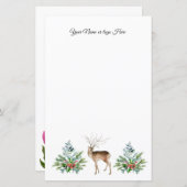 鹿とクリスマスツリーの文パーソナライズされた房具 (正面/裏面)