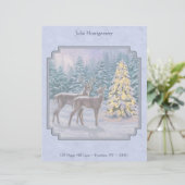 鹿とクリスマスツリーウィンターブルーレターヘッド レターヘッド (スタンド正面)