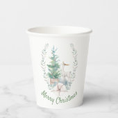 鹿とクリスマスツリーホリデー 紙コップ (裏面)