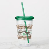 鹿とクリスマスツリーリトアニアのフォークパターン アクリルタンブラー (左)