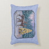 鹿とクリスマスツリー冬の青 アクセントクッション (正面(垂直))