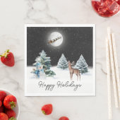 鹿とサンタクロースそり スタンダードランチョンナプキン (インサイチュ)